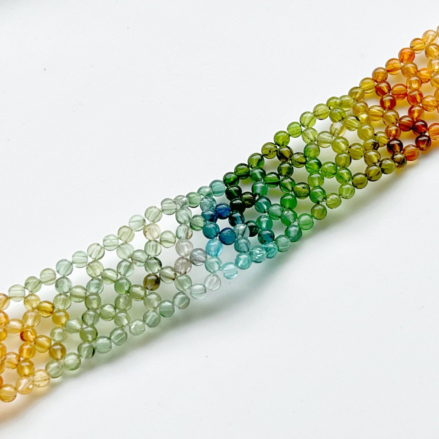 Watermelon Tourmaline Beaded Bracelet Cuff-Ninaouity