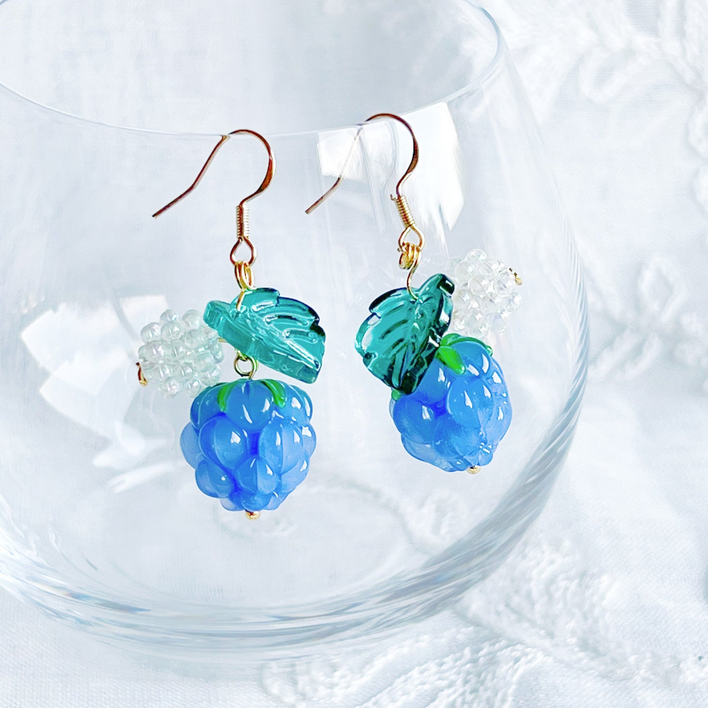 Wild Blue Berry Drop Earrings-Ninaouity