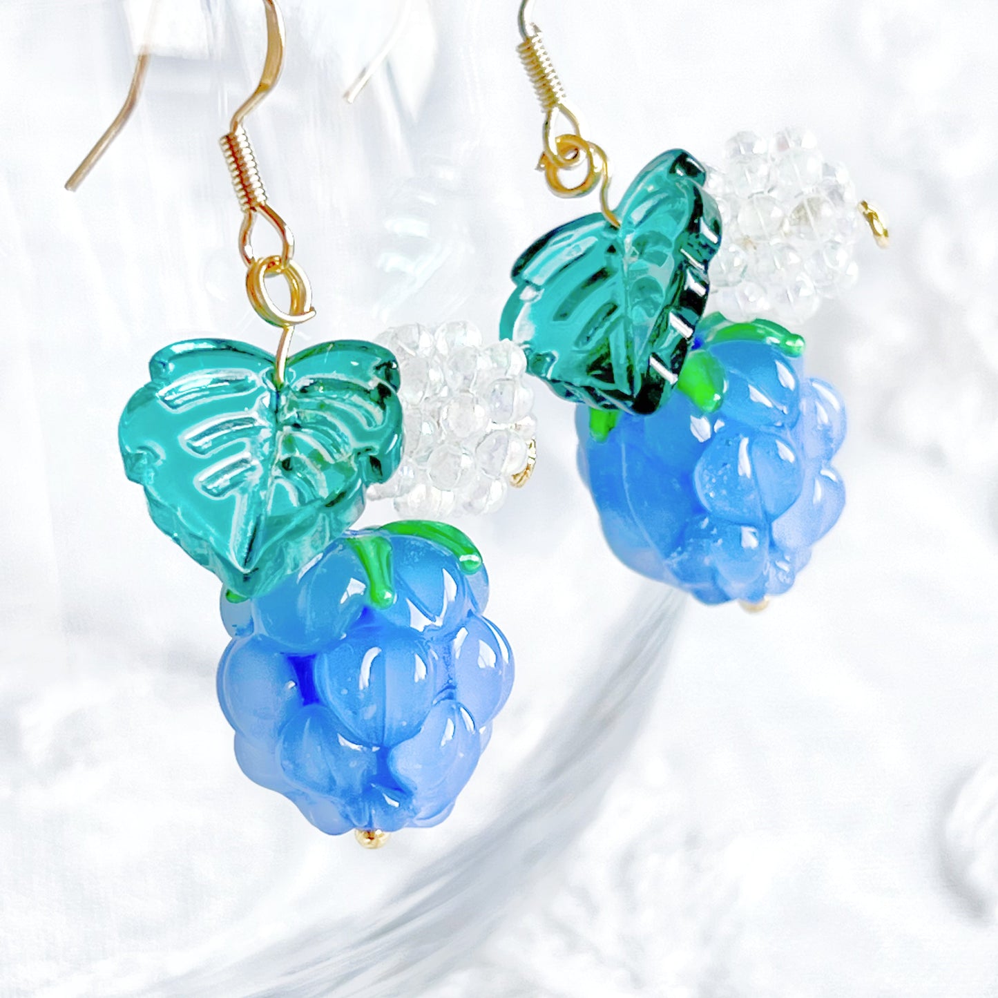 Wild Blue Berry Drop Earrings-Ninaouity