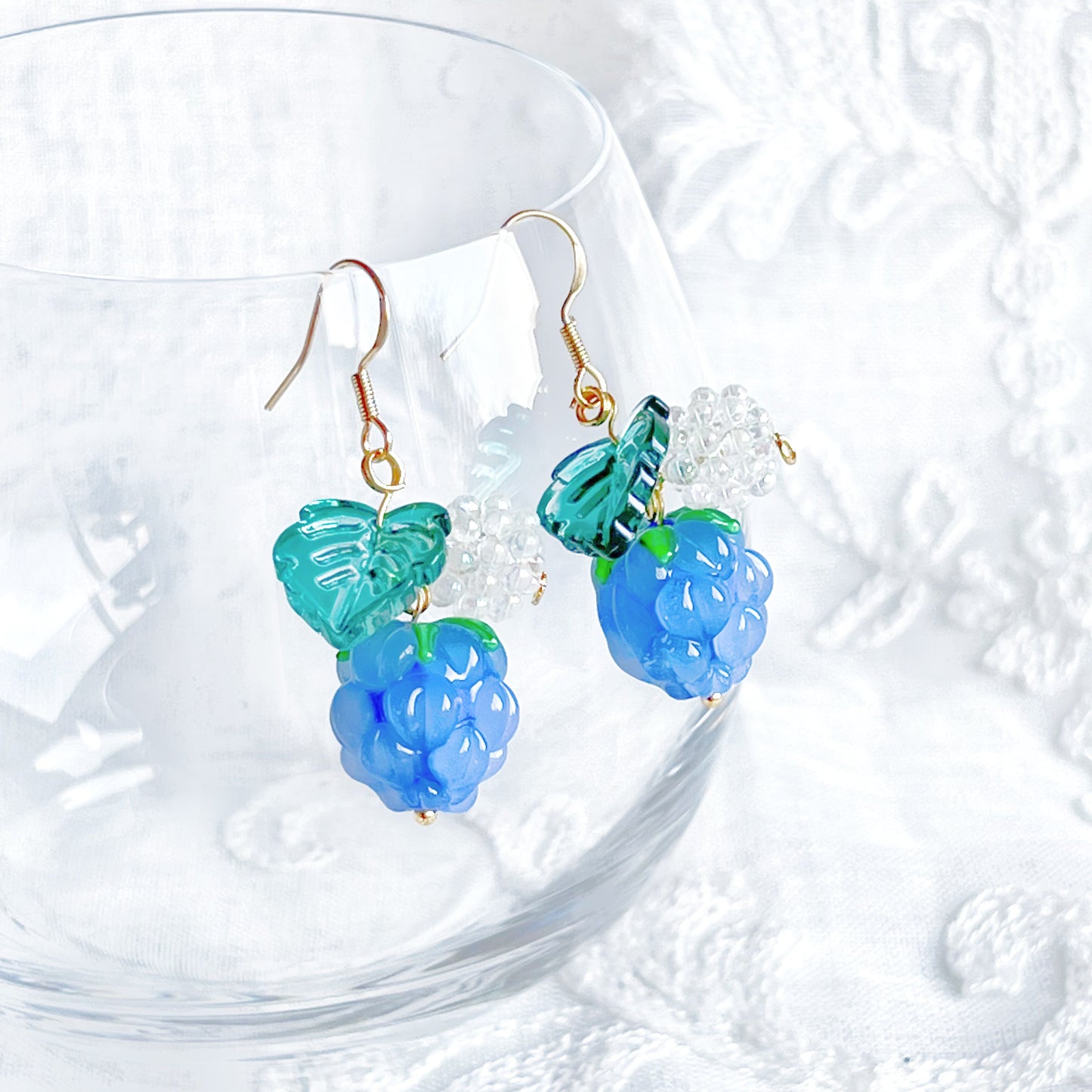Wild Blue Berry Drop Earrings-Ninaouity