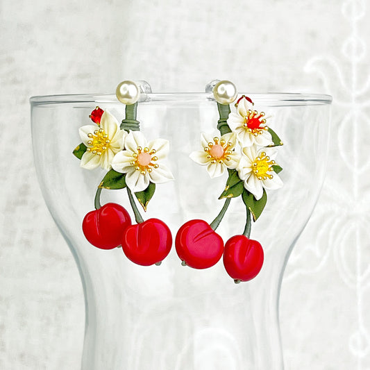Cherry and Flowers Earrings-Ninaouity