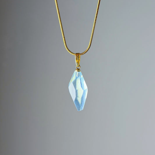 The Only One Handmade Blue Aquamarine Natural Crystal Necklace