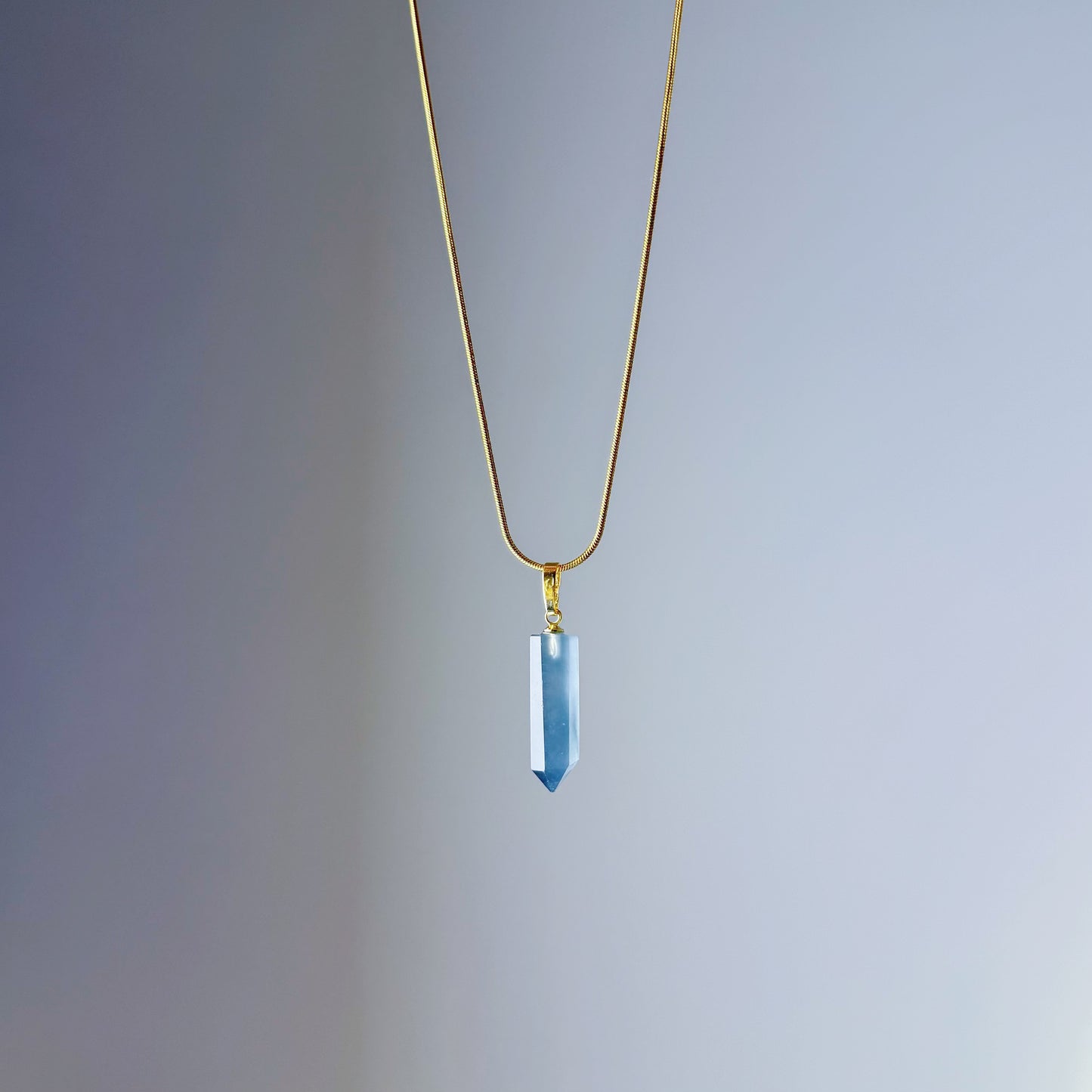 Quartzberry - Natural Dark Blue Rutilated Quartz Crystal Pendant Necklace - One-of-a-kind