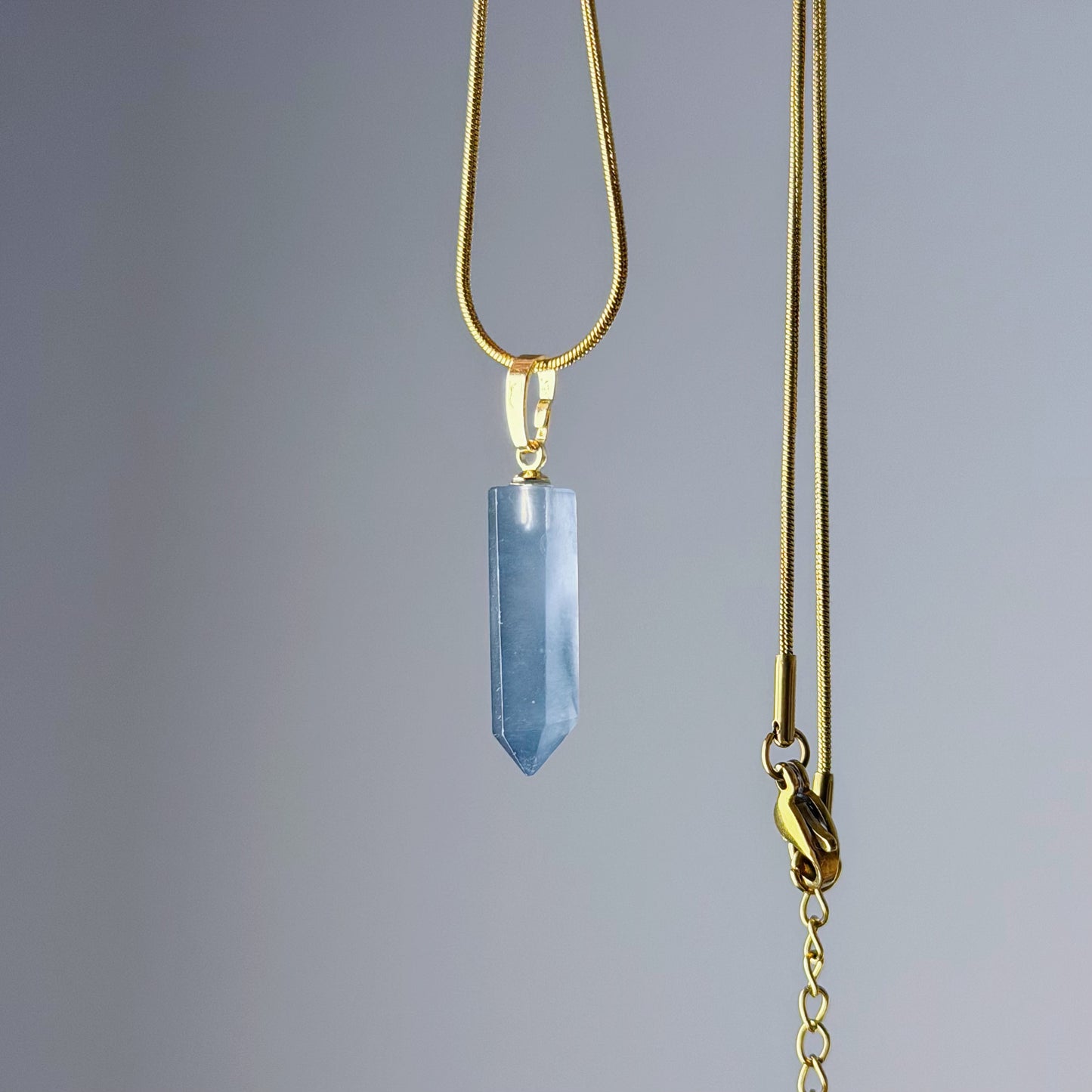 Quartzberry - Natural Dark Blue Rutilated Quartz Crystal Pendant Necklace - One-of-a-kind