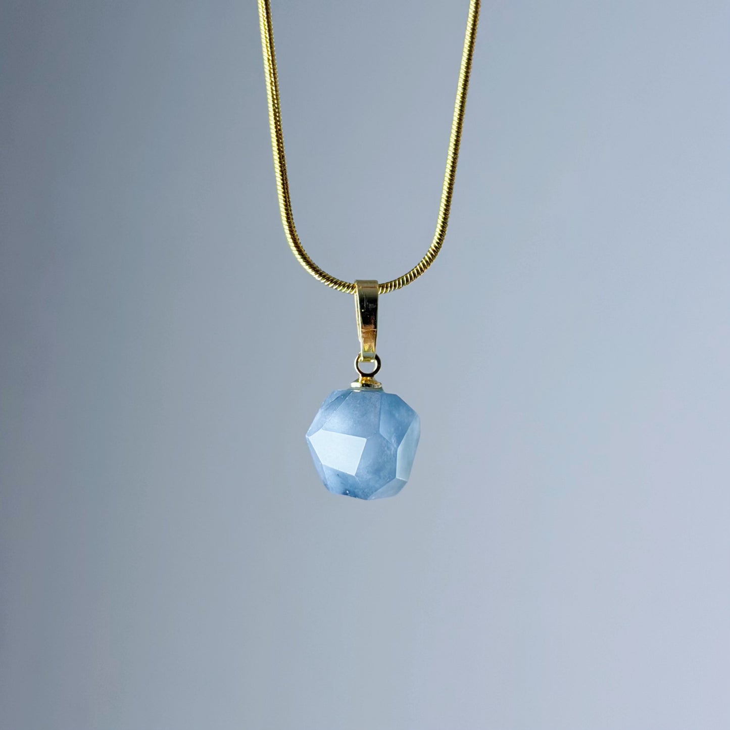 The Only One Handmade Dark Blue Rutilated Quartz Natural Crystal Pendant Necklace