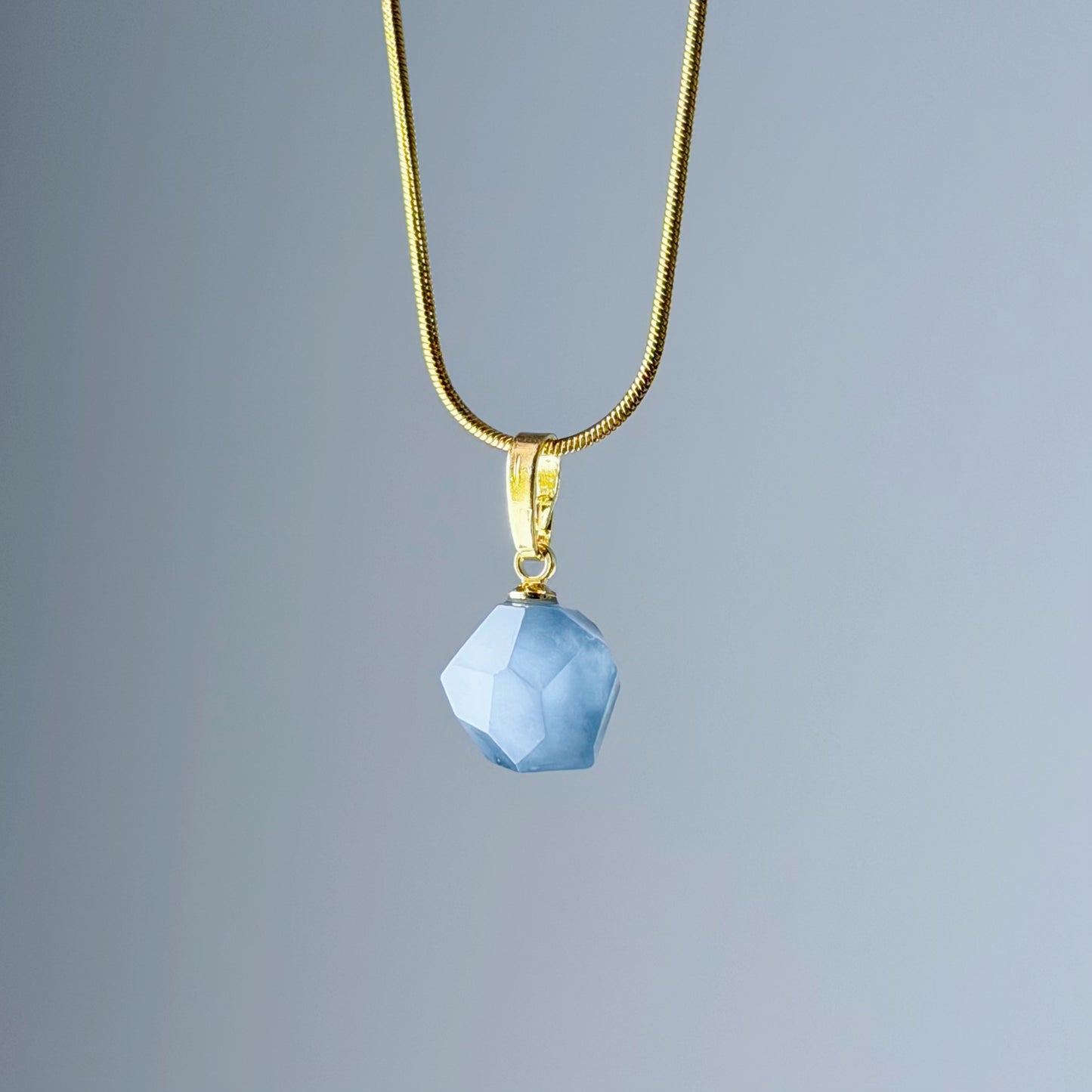 The Only One Handmade Dark Blue Rutilated Quartz Natural Crystal Pendant Necklace
