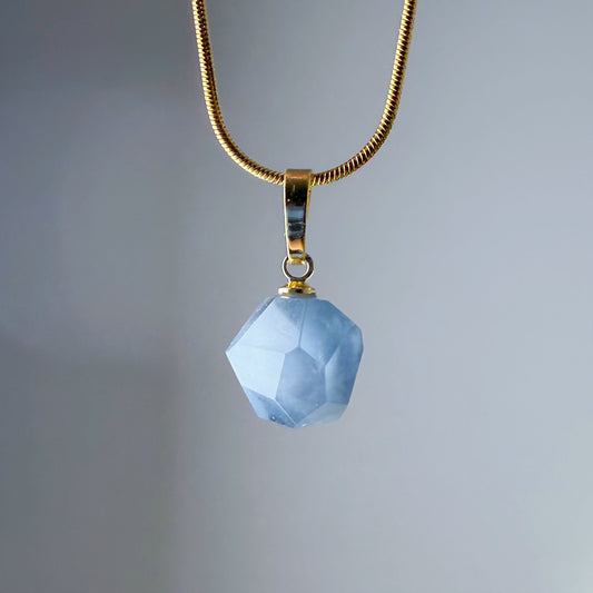 The Only One Handmade Dark Blue Rutilated Quartz Natural Crystal Pendant Necklace