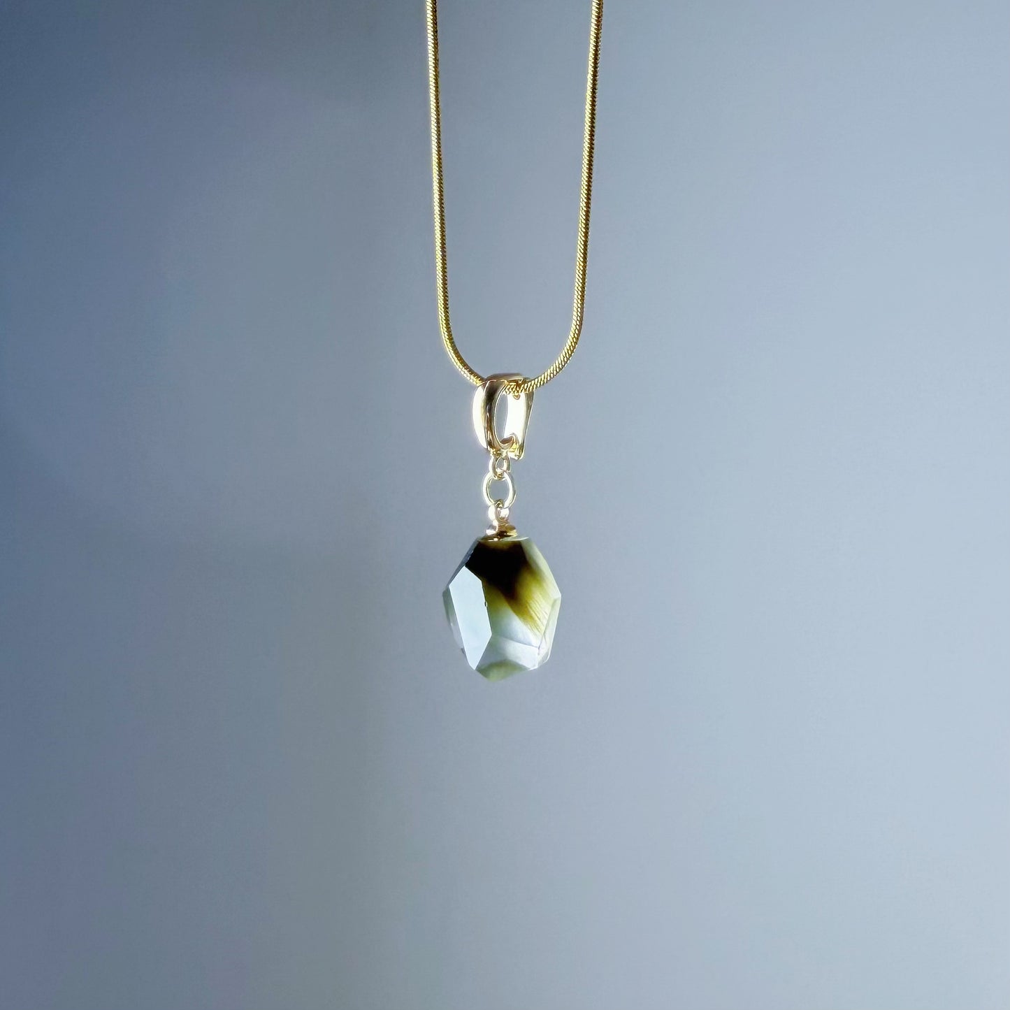 Quartzberry - Natural Green Rutile Quartz Crystal Necklace - One-of-a-kind