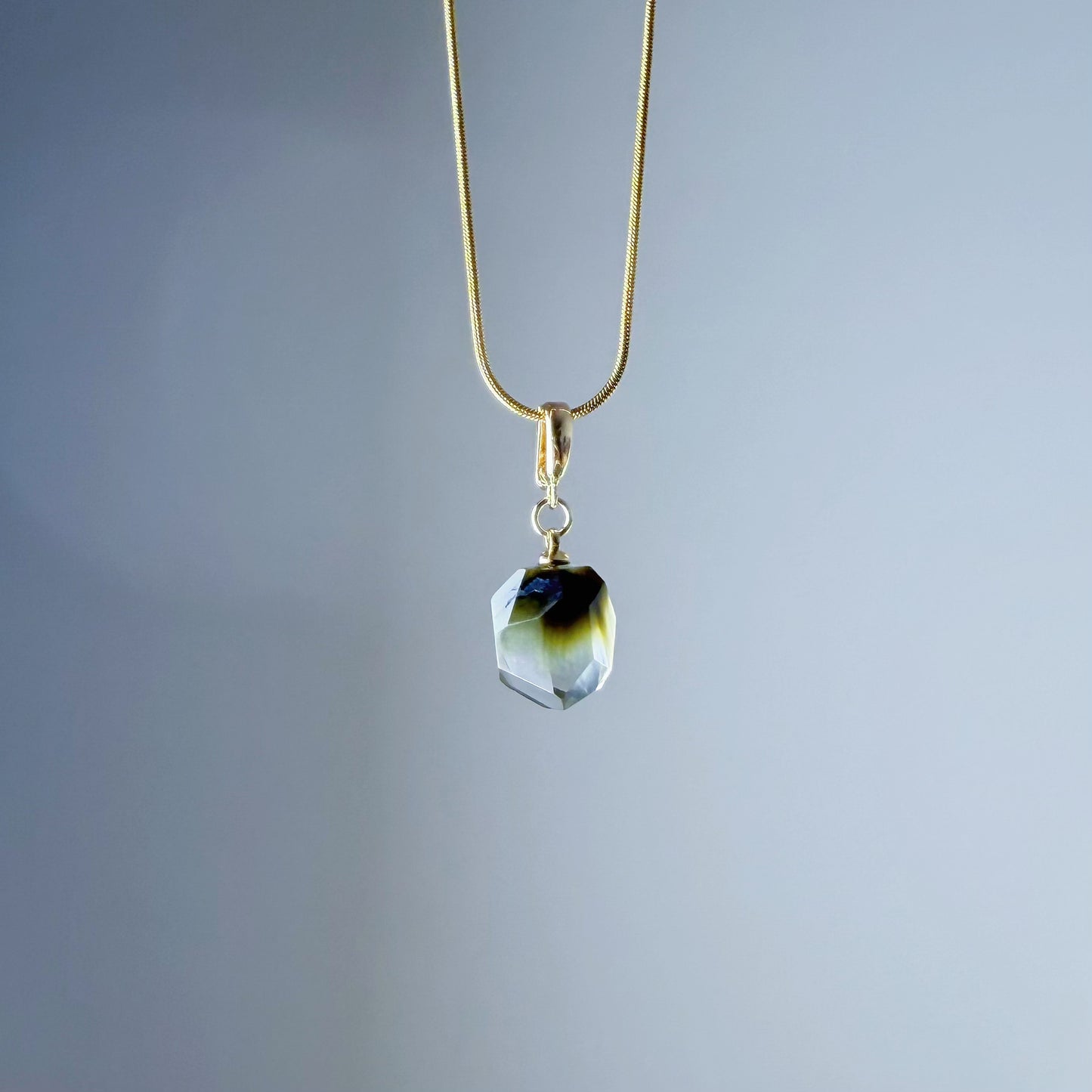 Quartzberry - Natural Green Rutile Quartz Crystal Necklace - One-of-a-kind