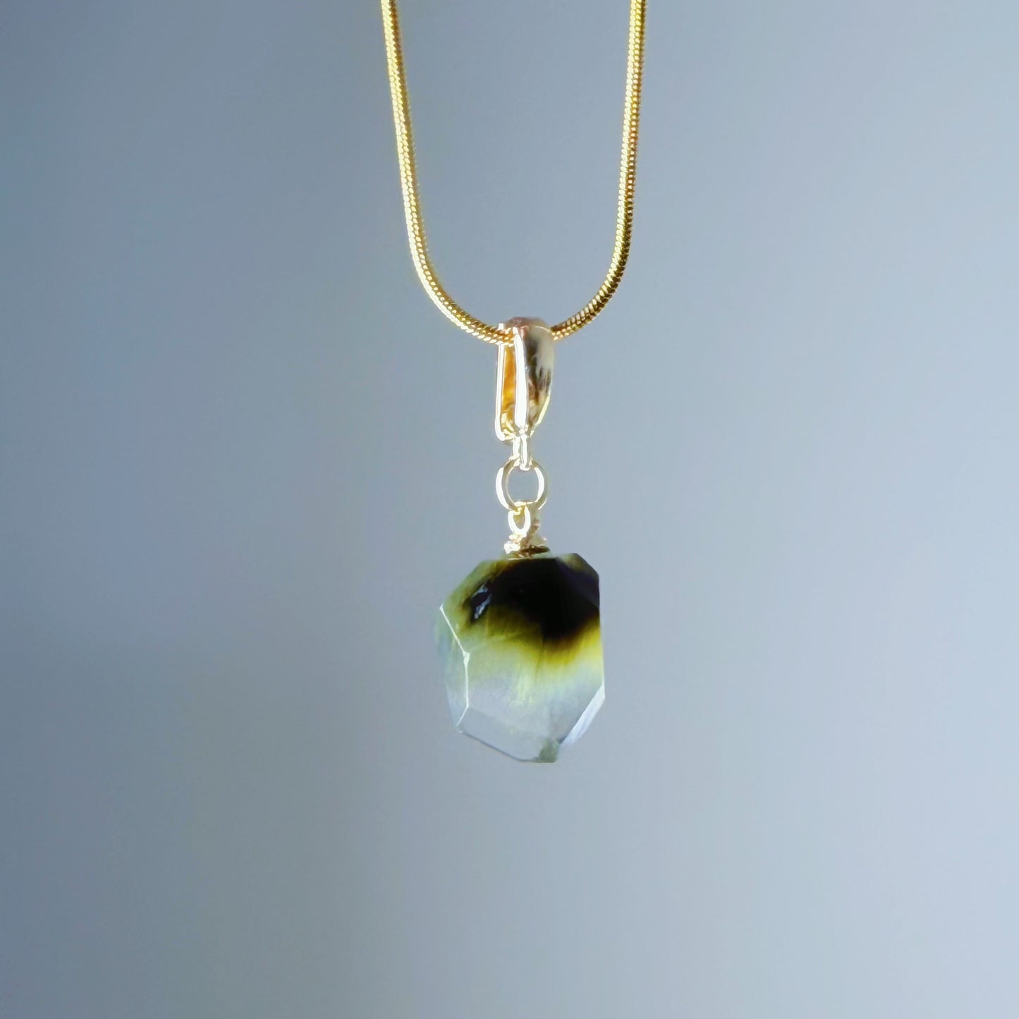 Quartzberry - Natural Green Rutile Quartz Crystal Necklace - One-of-a-kind