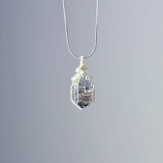 Another Handmade Natural Herkimer Diamond Crystal Wire Wrapped Necklace