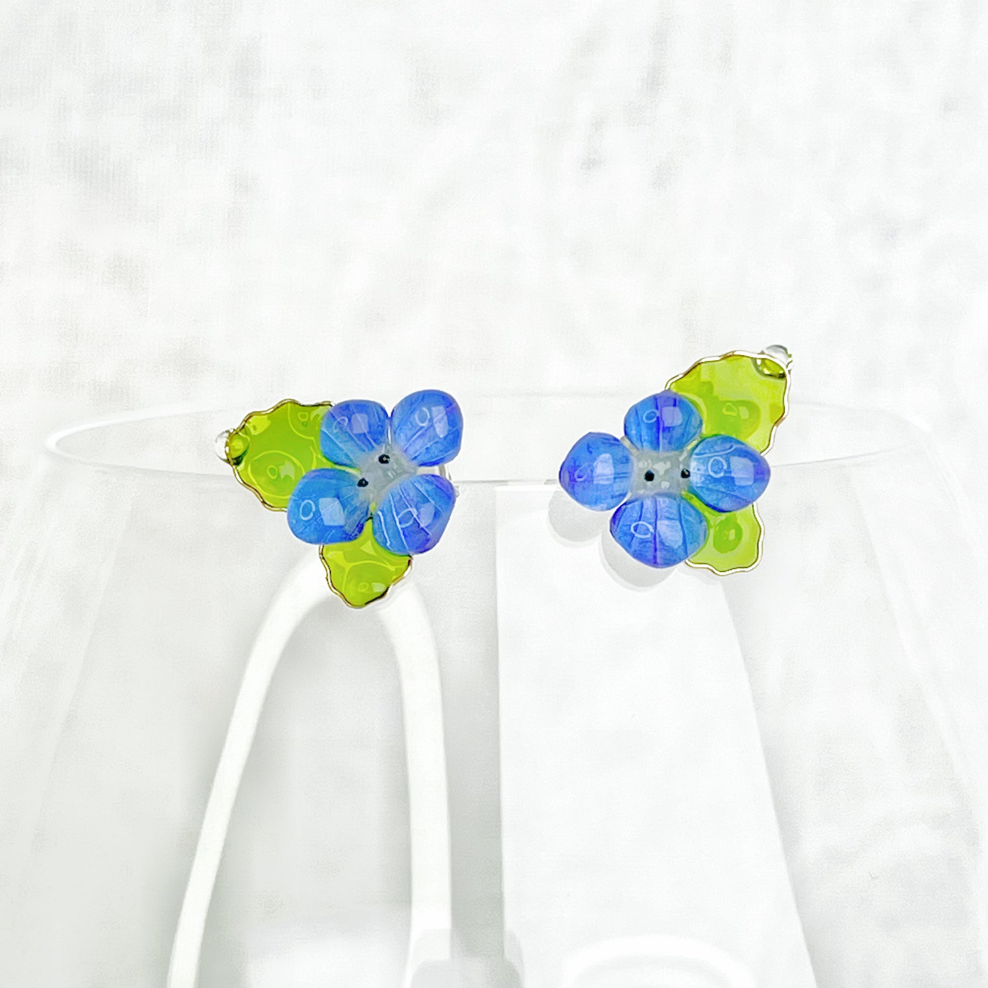 Handmade Spring Forget Me Not Flower Earrings-Ninaouity