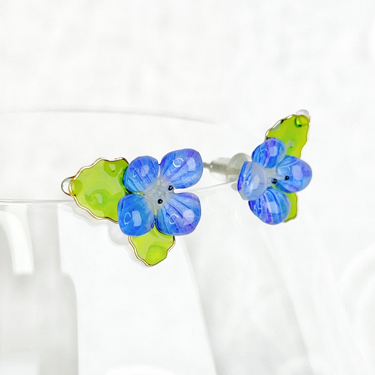 Handmade Spring Forget Me Not Flower Earrings-Ninaouity