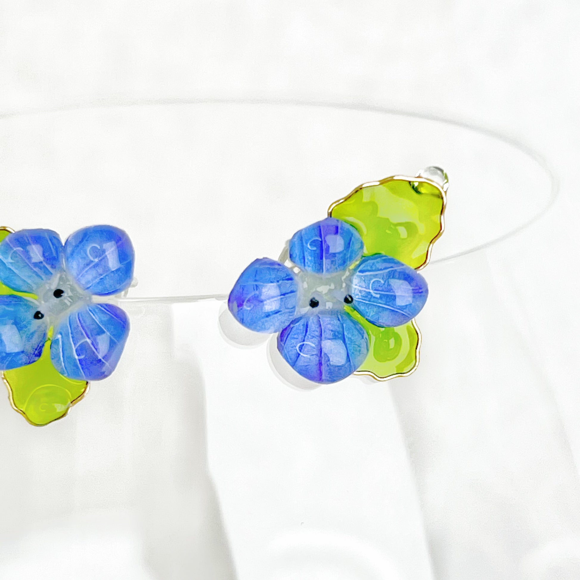 Handmade Spring Forget Me Not Flower Earrings-Ninaouity