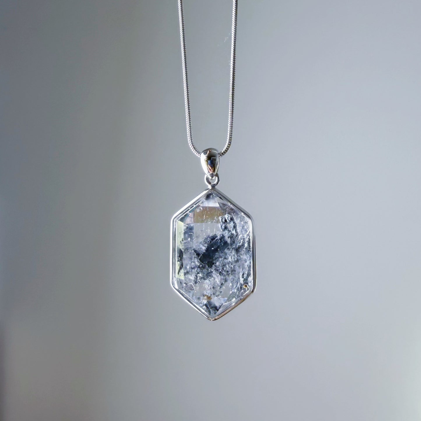 Quartzberry - Natural Large Herkimer Diamond Quartz Crystal Necklace - One-of-a-kind