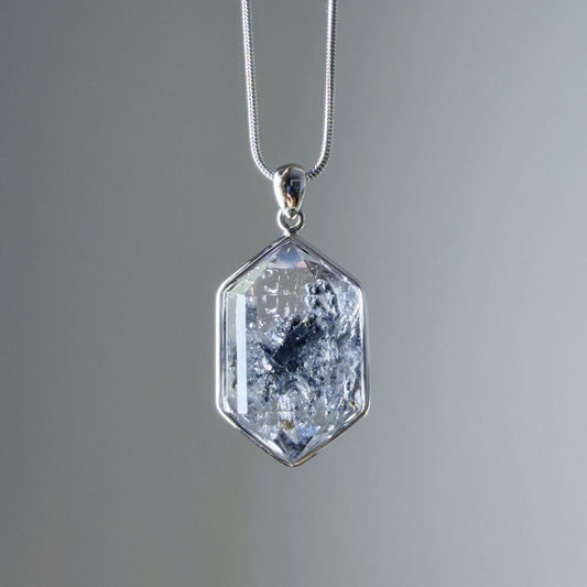 Quartzberry - Natural Large Herkimer Diamond Quartz Crystal Necklace - One-of-a-kind
