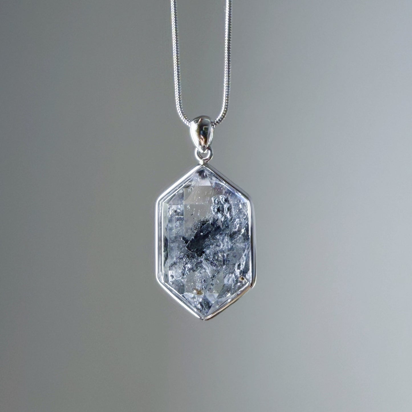 Quartzberry - Natural Large Herkimer Diamond Quartz Crystal Necklace - One-of-a-kind