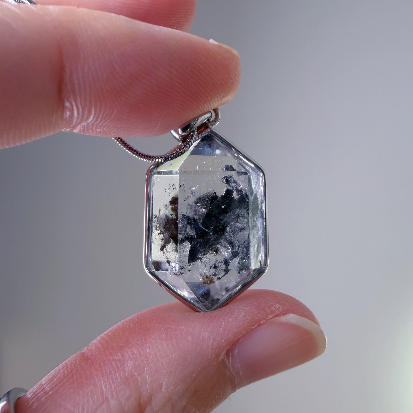 Quartzberry - Natural Large Herkimer Diamond Quartz Crystal Necklace - One-of-a-kind