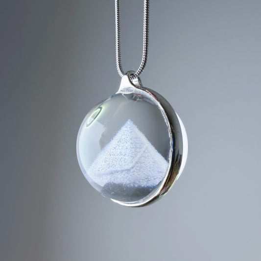 Quartzberry - Natural Large White Snow Mountain Phantom Quartz Crystal Necklace - One-of-a-kind