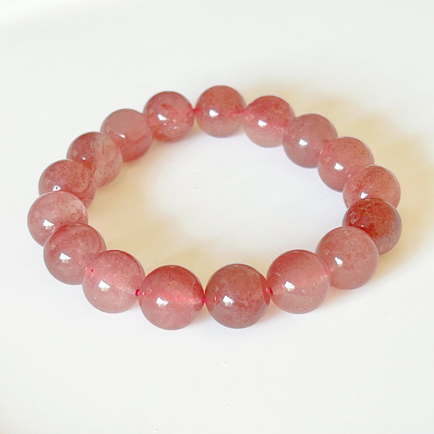 Heart Chakra Natural Strawberry Quartz Crystal Bracelet-Ninaouity