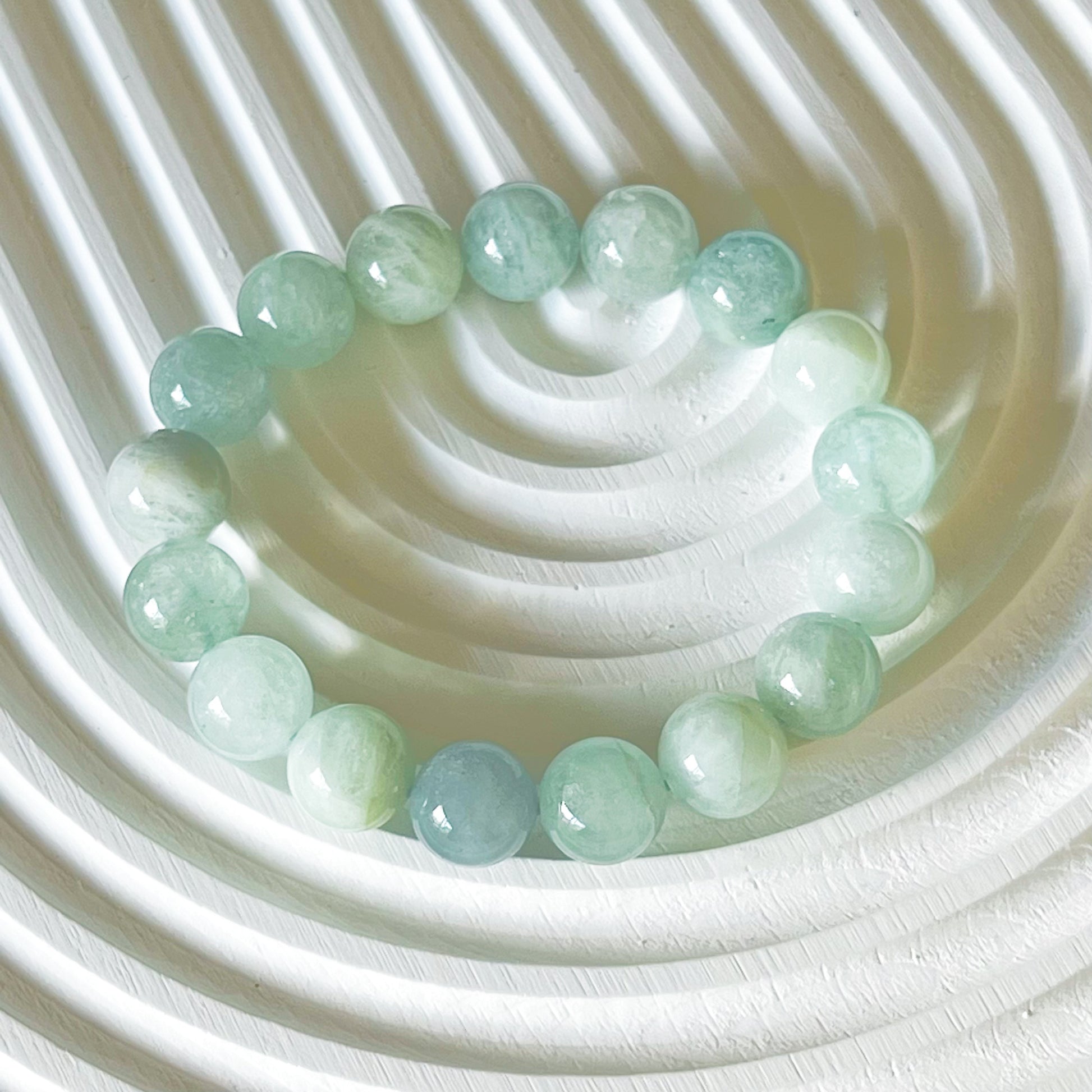 Throat Chakra Natural Green Tone Aquamarine Crystal Bracelet-Ninaouity