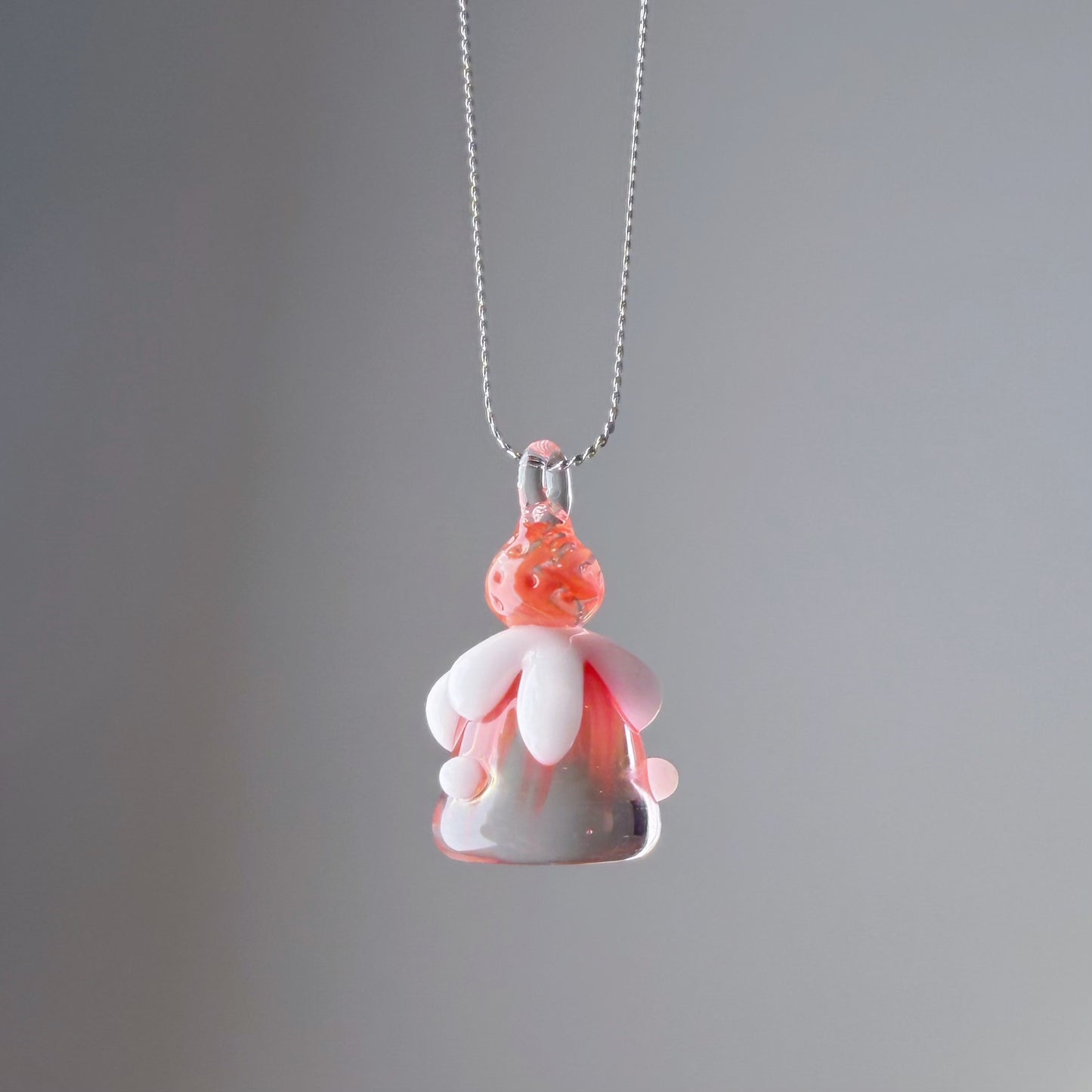 Handmade Lampwork Glass Strawberry Cake Pendant Necklace