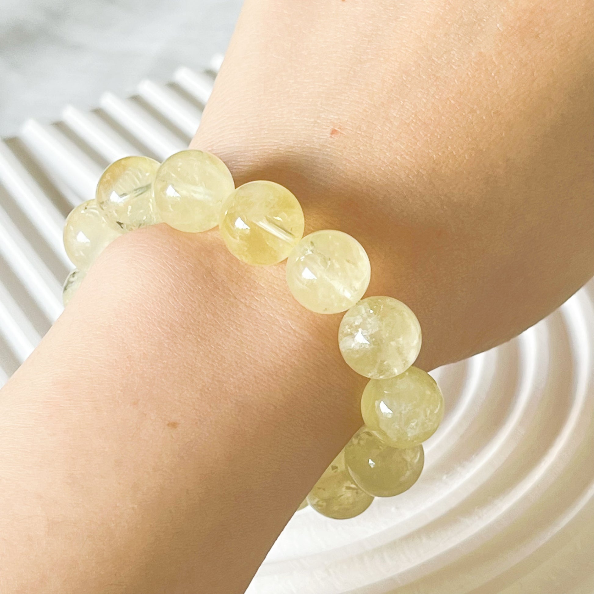 Third Eye Chakra Lemon Quartz Crystal Bracelet-Ninaouity