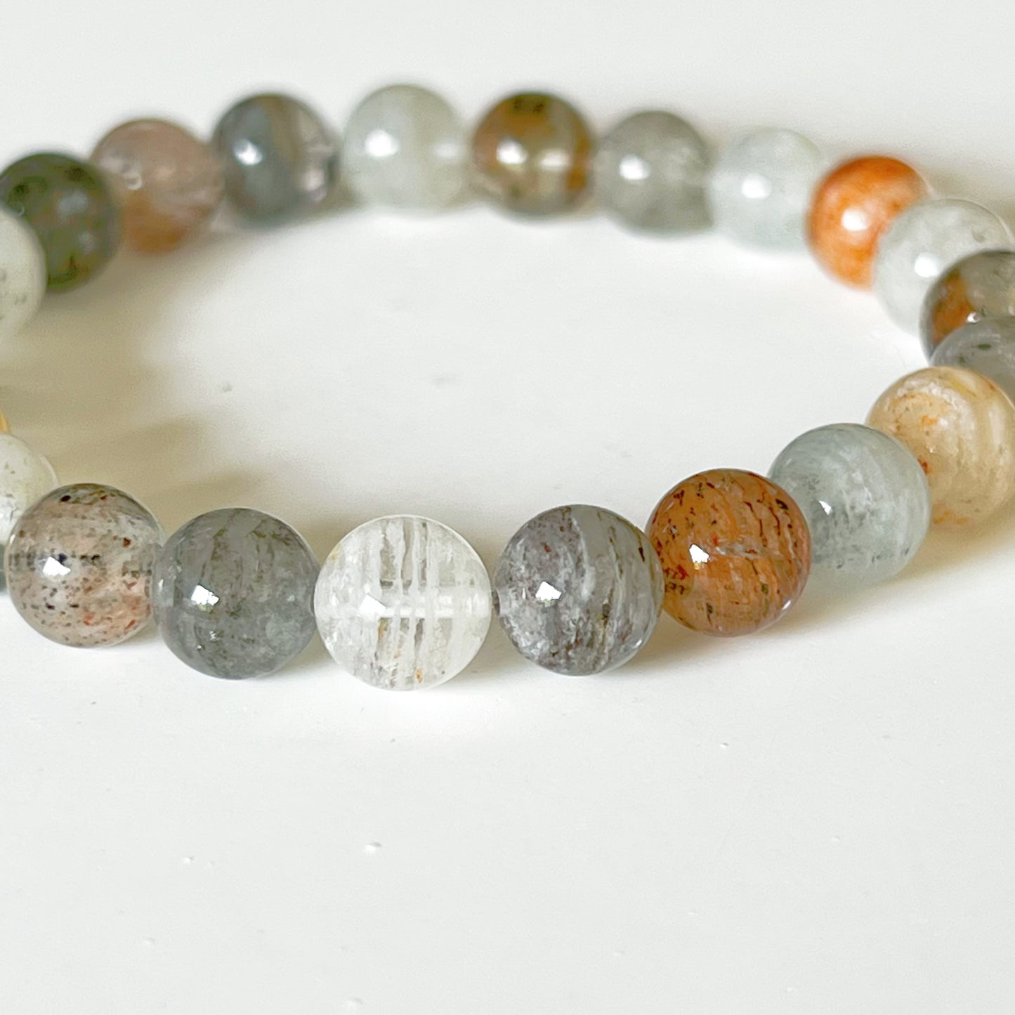 Crown Chakra Natural Layer Phantom Quartz Crystal Bracelet-Ninaouity