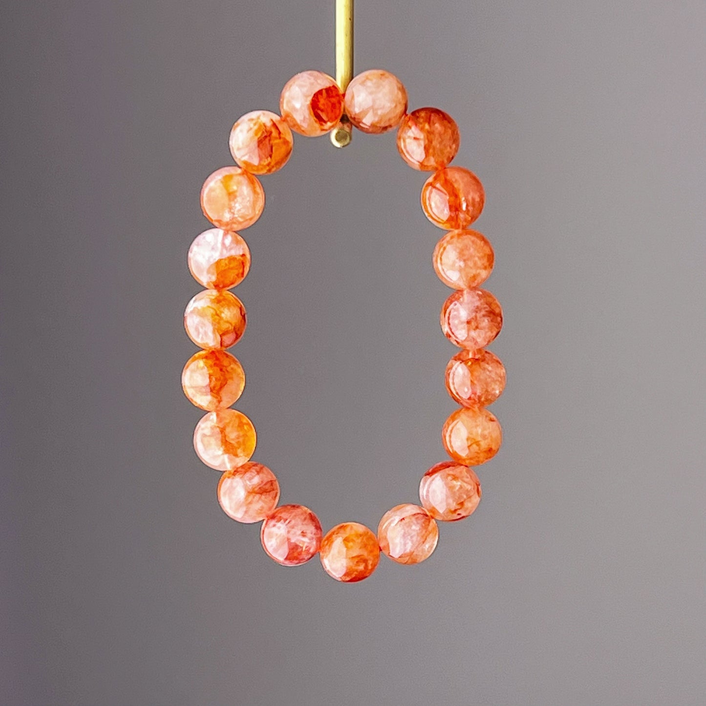 Root Chakra Hematoid Fire Quartz Crystal Bracelet-Ninaouity