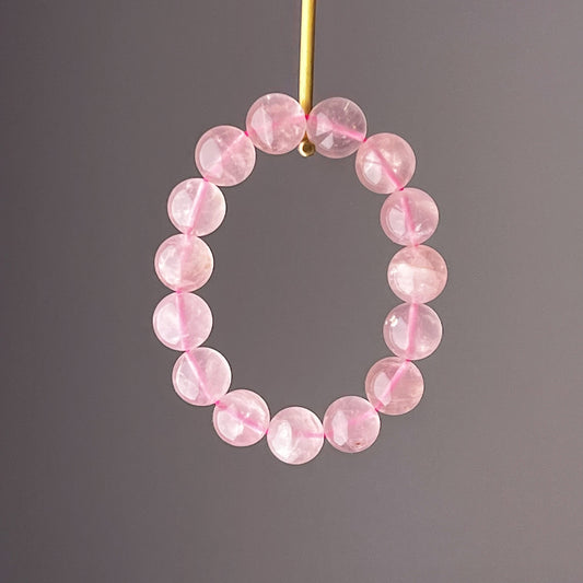 Heart Chakra Natural Mozambique Rose Quartz Crystal Bracelet-Ninaouity