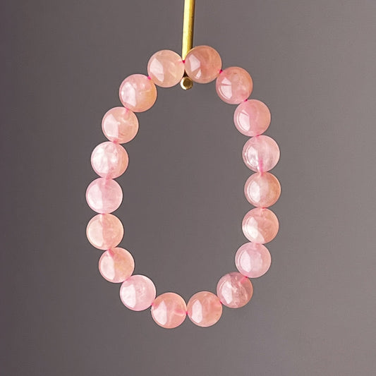 Heart Chakra Natural Madagascar Rose Quartz Crystal Bracelet-Ninaouity