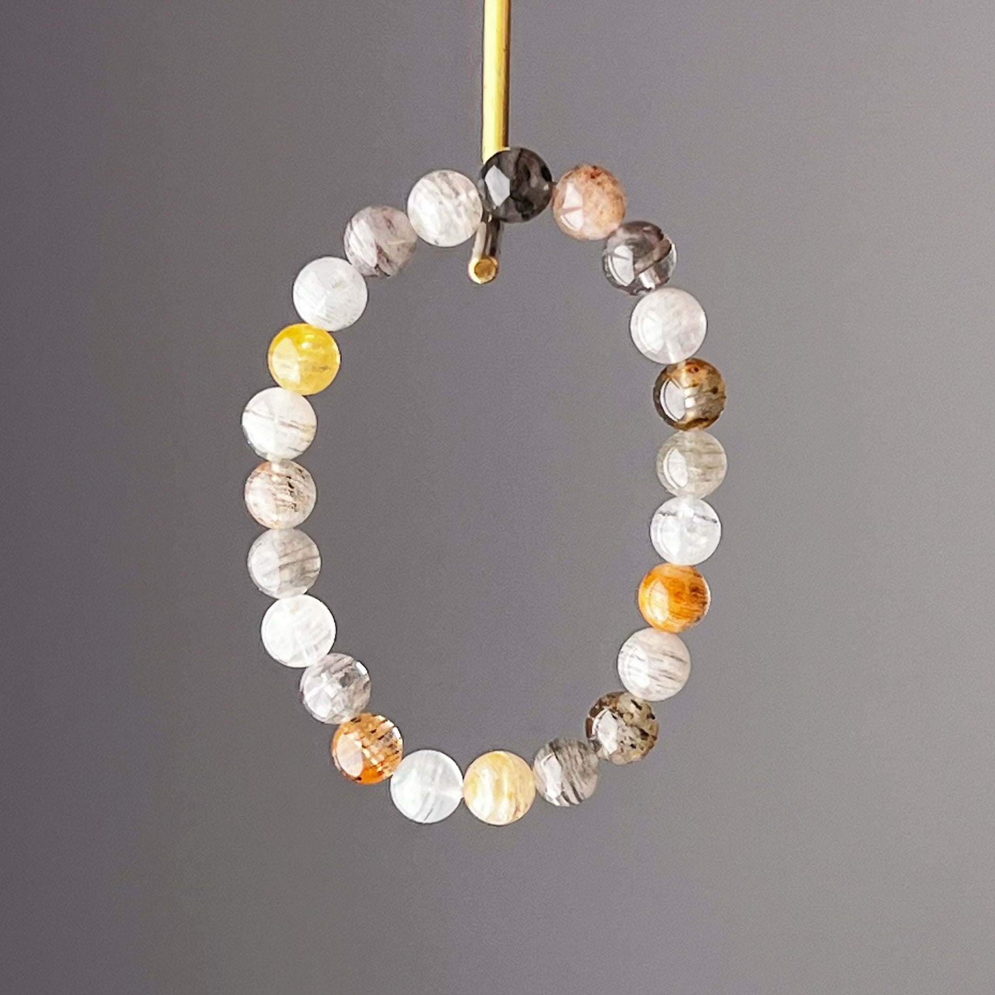 Crown Chakra Natural Layer Phantom Quartz Crystal Bracelet-Ninaouity