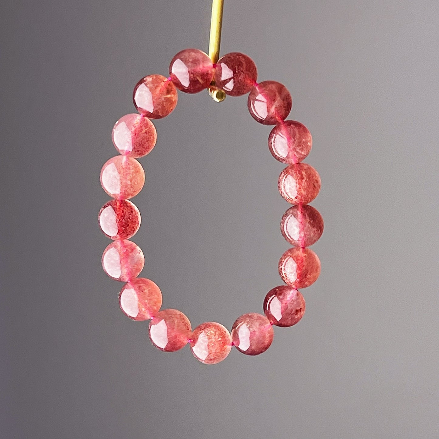 Heart Chakra Natural Strawberry Quartz Crystal Bracelet-Ninaouity