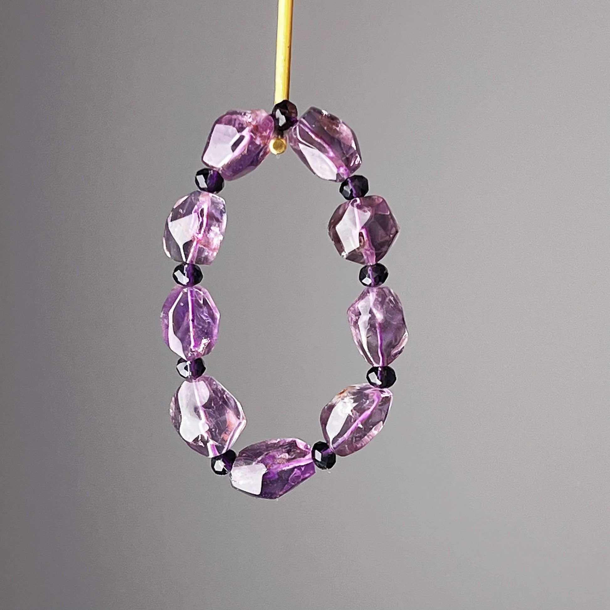 Crown Chakra Natural Amethyst Crystal Freeform Cut Bracelet-Ninaouity