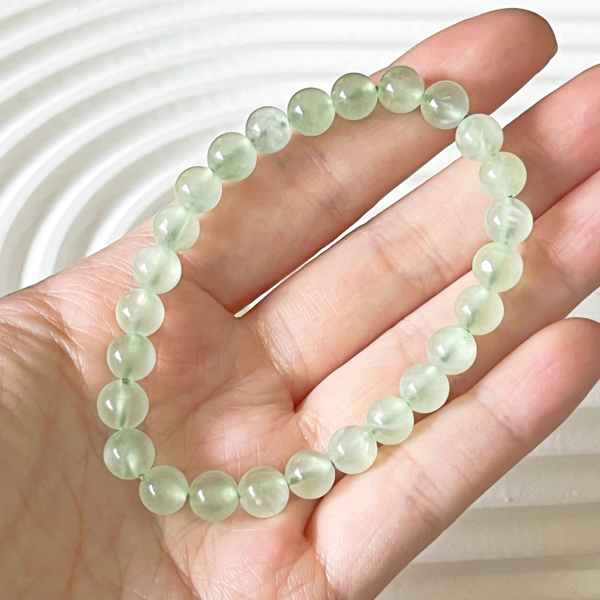 Heart Chakra Green Prehnite Crystal Bracelet-Ninaouity