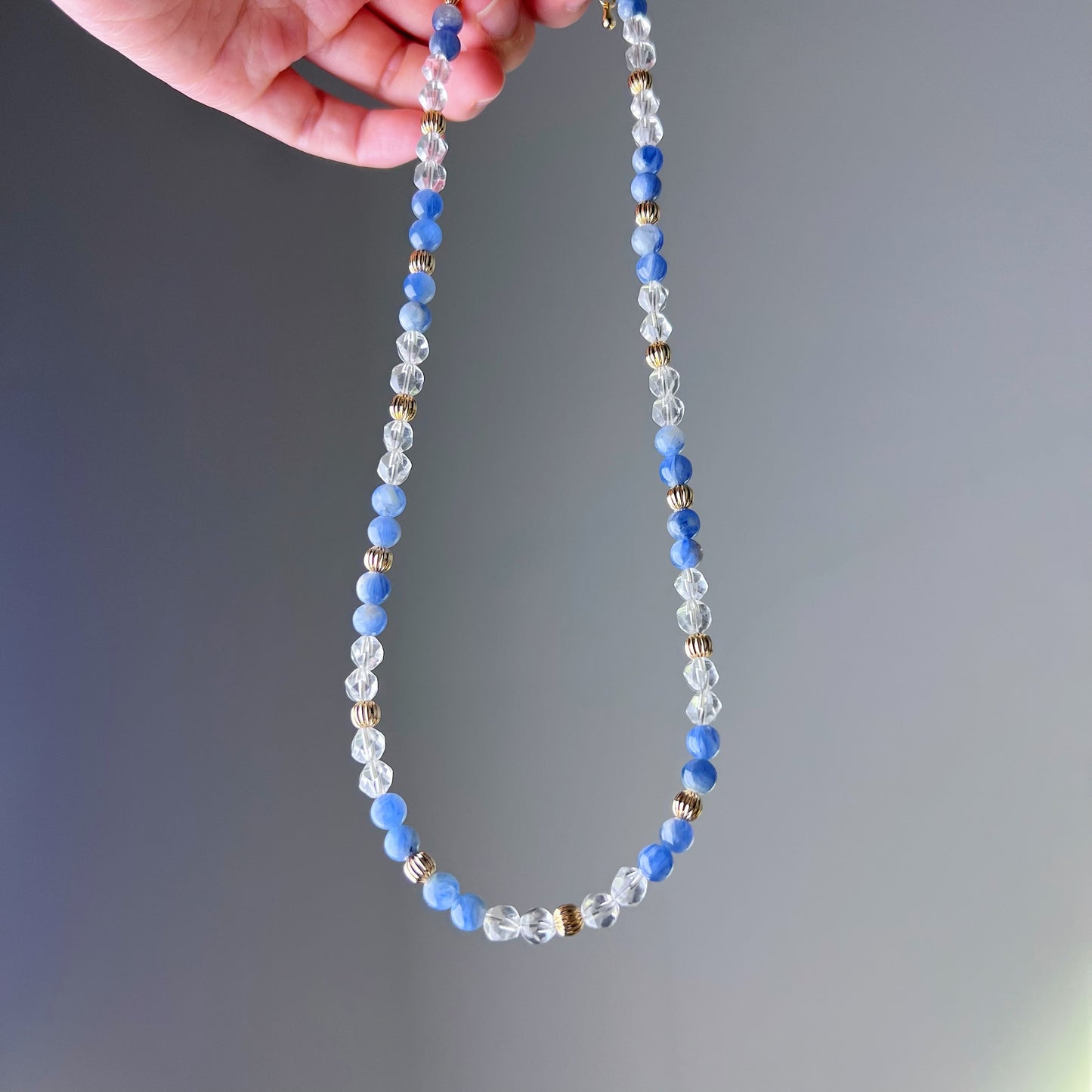 Kyanite and Clear Quartz Crystal Necklace-Ninaouity