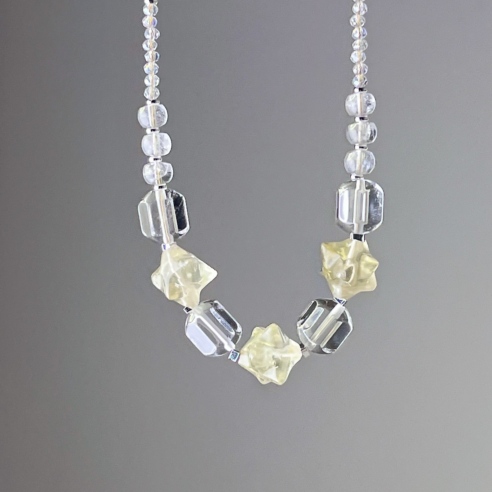 Merkaba Star Yellow Lemon Quartz Crystal Necklace-Ninaouity