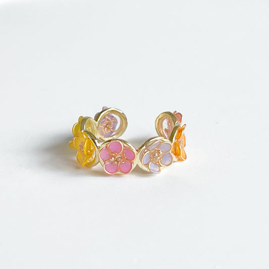 Handmade Rainbow Flower Ring-Ninaouity