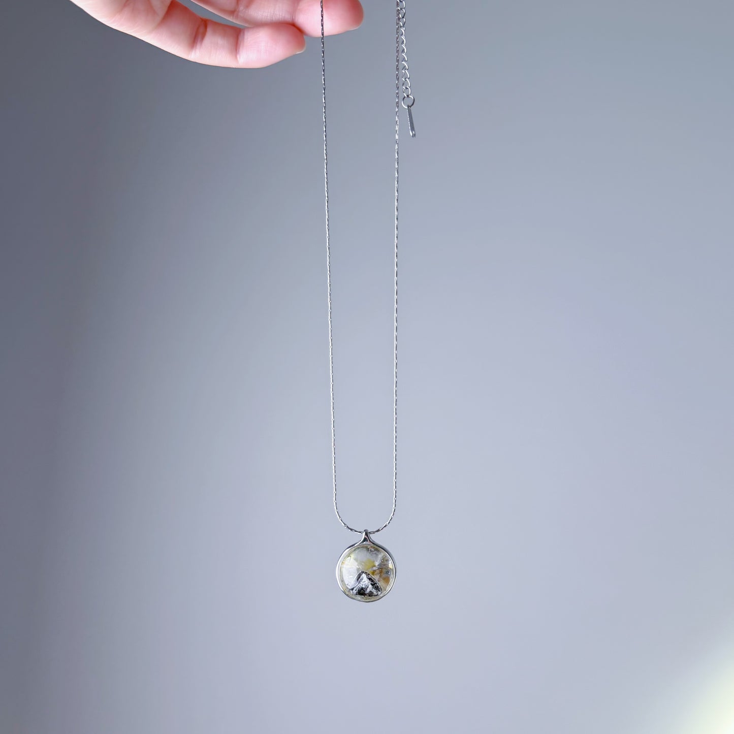 Quartzberry - Natural Herkimer Diamond Globe Shape Quartz Crystal Necklace - One-of-a-kind
