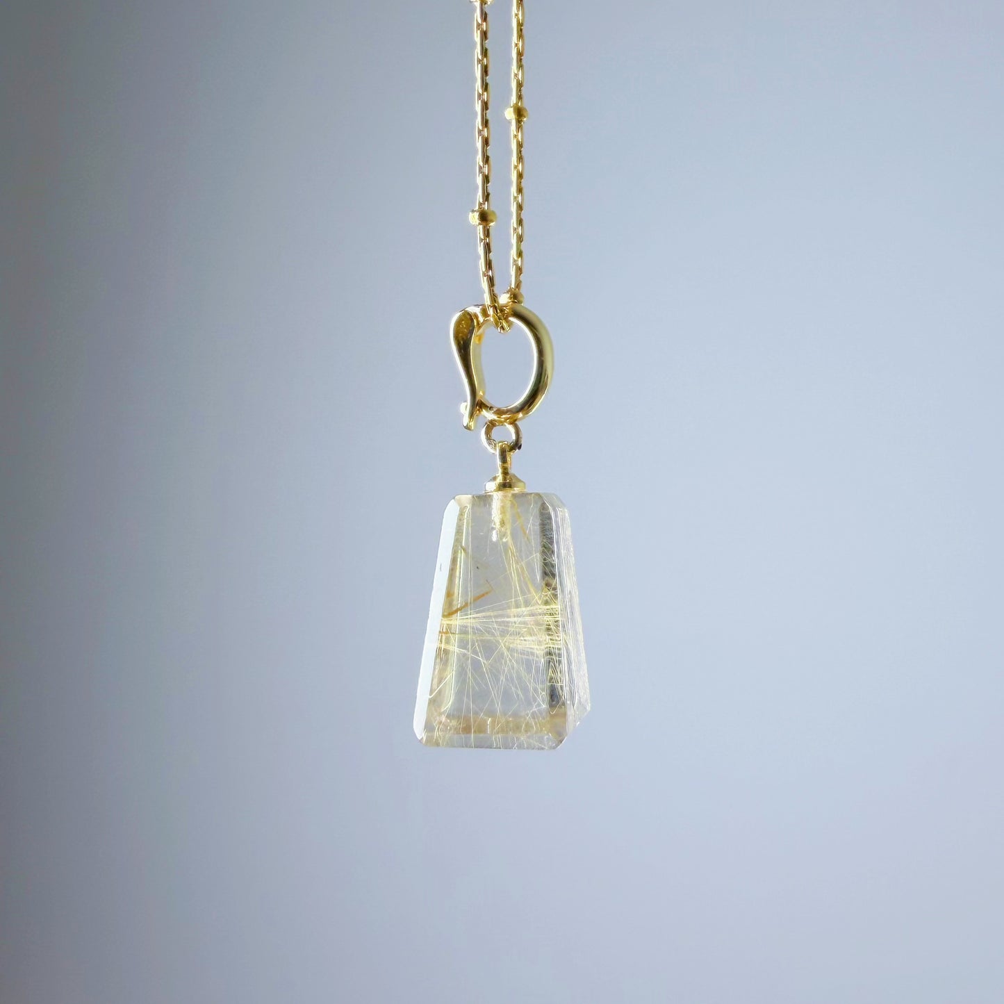 Quartzberry - Natural Golden Rutile Quartz Crystal Pendant Necklace - One-of-a-kind