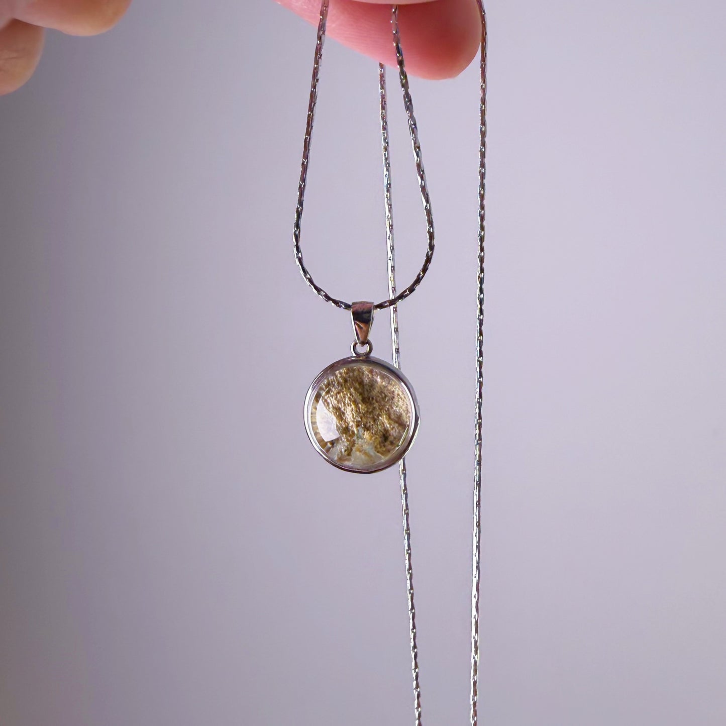 Quartzberry - Natural Yellow Phantom Quartz Crystal Necklace - One-of-a-kind