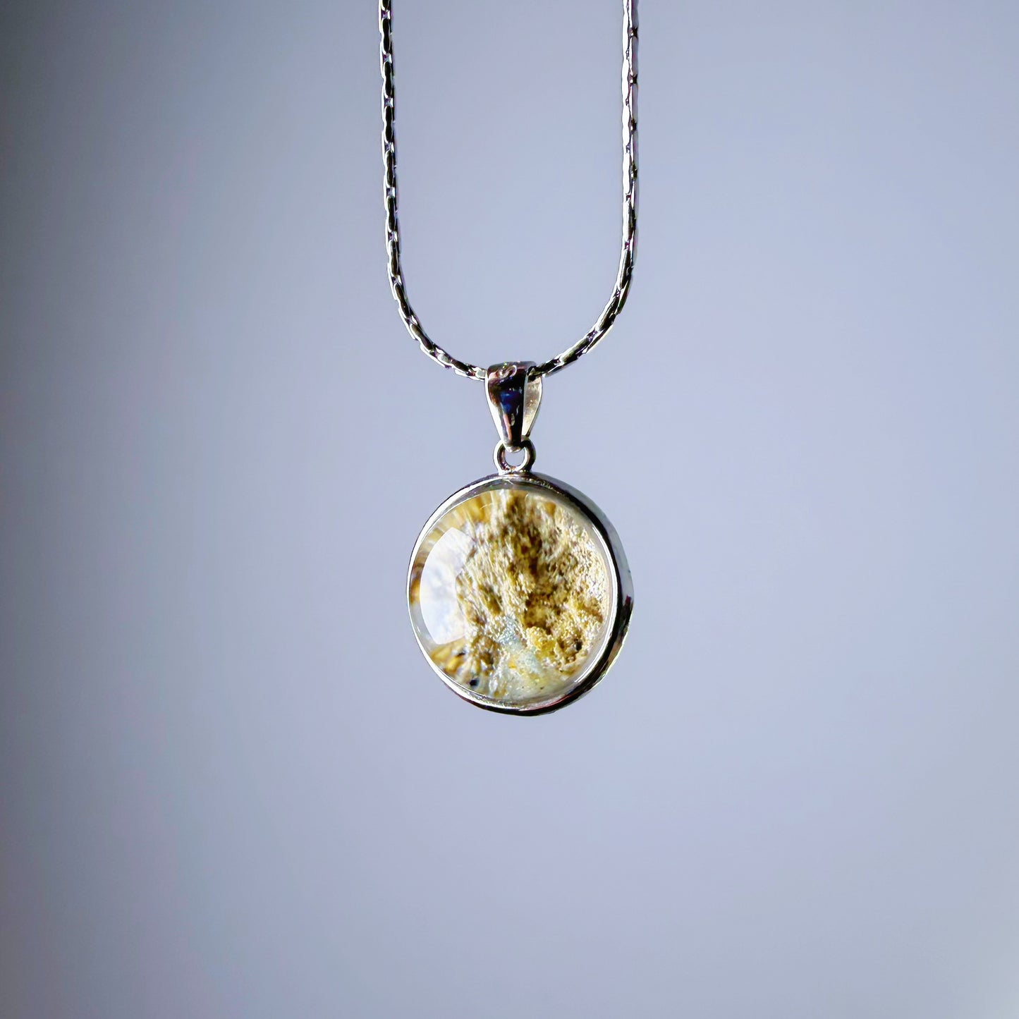 Quartzberry - Natural Yellow Phantom Quartz Crystal Necklace - One-of-a-kind