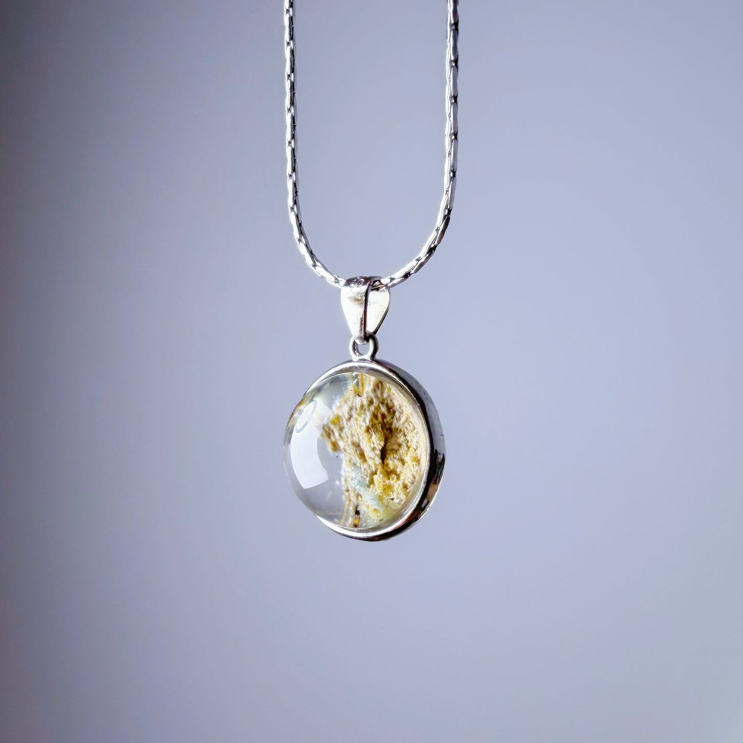 Quartzberry - Natural Yellow Phantom Quartz Crystal Necklace - One-of-a-kind