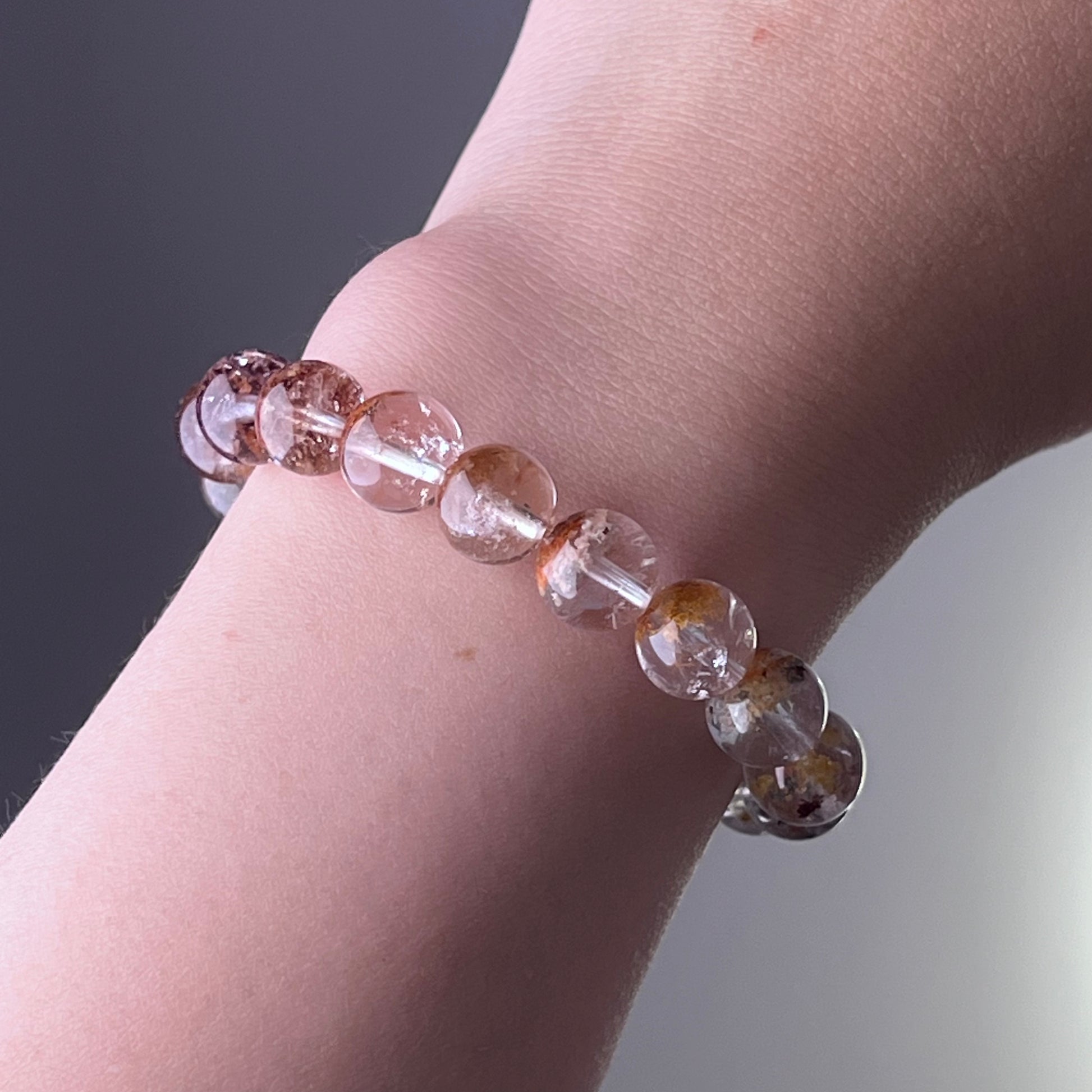 Crown Chakra Natural Four Seasons Phantom Quartz Crystal Bracelet