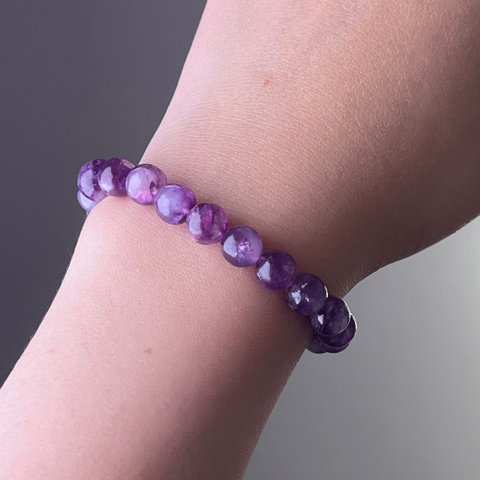 Heart Chakra Purple Lepidolite Crystal Bracelet-Ninaouity