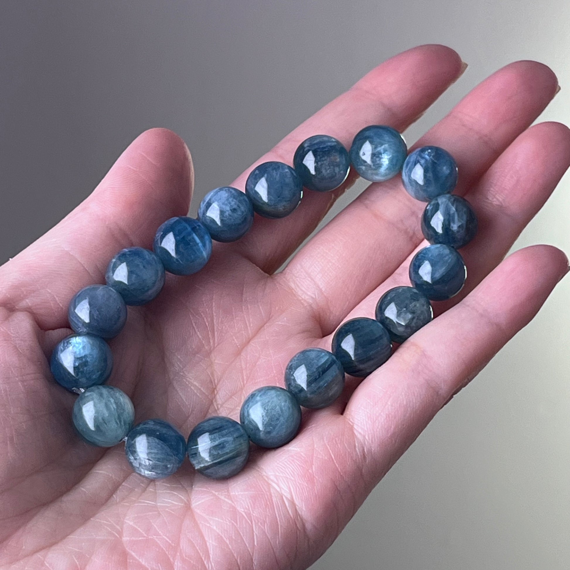 Throat Chakra Blue Green Kyanite Crystal Bracelet-Ninaouity