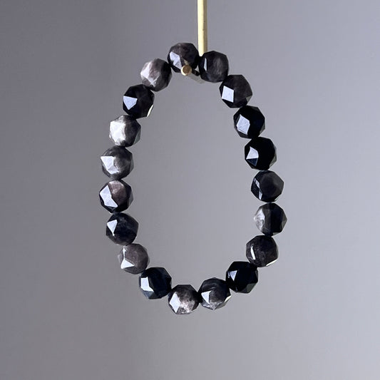 Third Eye Chakra Silver Sheen Obsidian Crystal Bracelet-Ninaouity