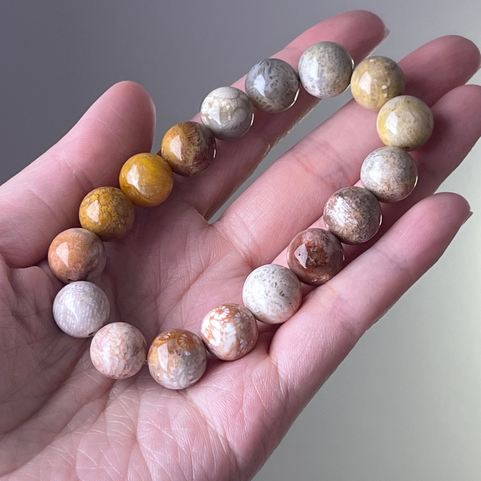 Root Chakra Coral Jade Crystal Bead Bracelet-Ninaouity