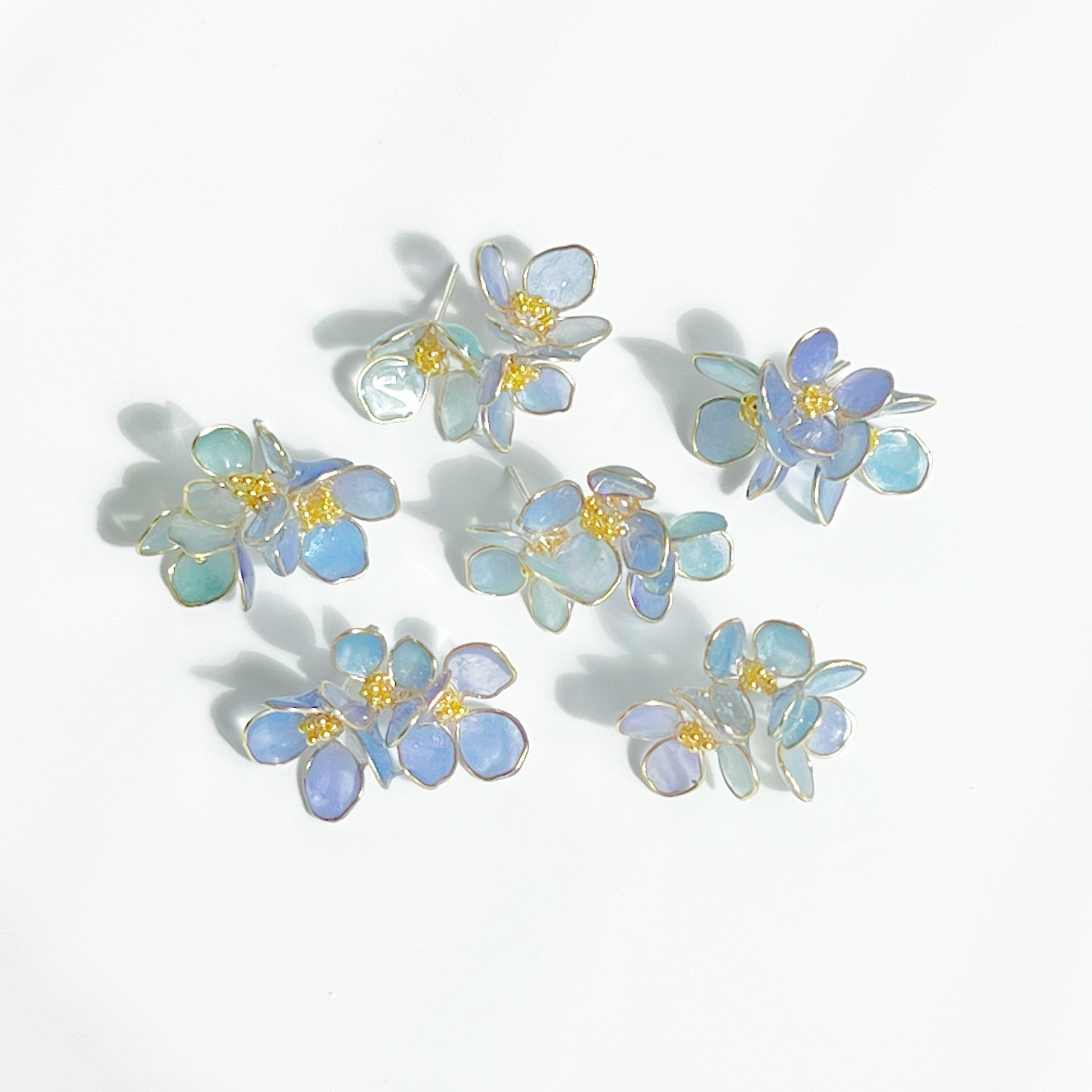 Handmade Blue Hydrangeas Flower Earrings-Ninaouity