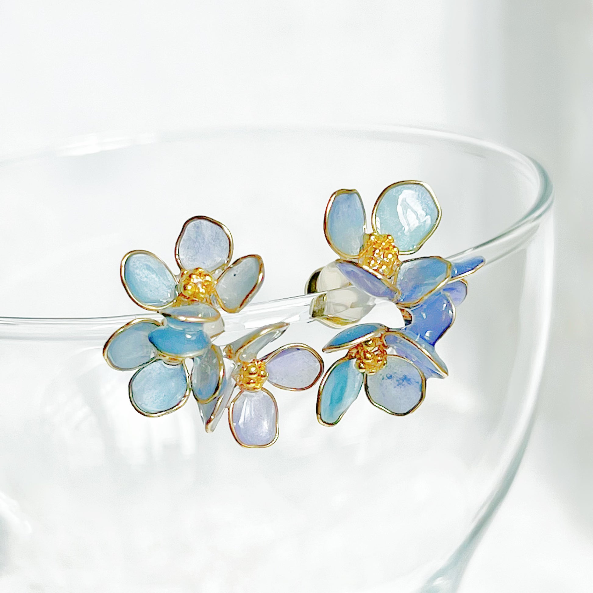 Handmade Blue Hydrangeas Flower Earrings-Ninaouity